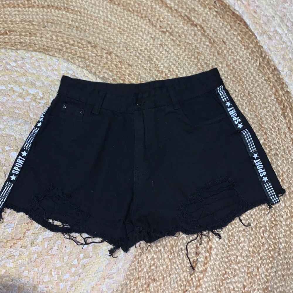 Black blue Jean shorts